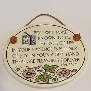 Spooner Creek Michael Macone Handcrafted Pottery Hanging Wall Art Psalm 16:11